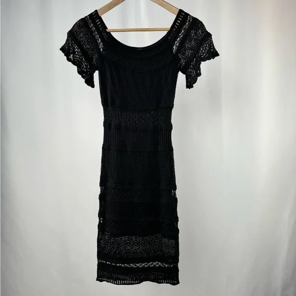Ronny Kobo Lace Mini Dress in Black Size Extra Small